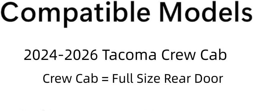 Tempered Driver Left Side Rear Door Window Door Glass Compatible with Toyota Tacoma Crew Cab Pickup 2024-2026 Models