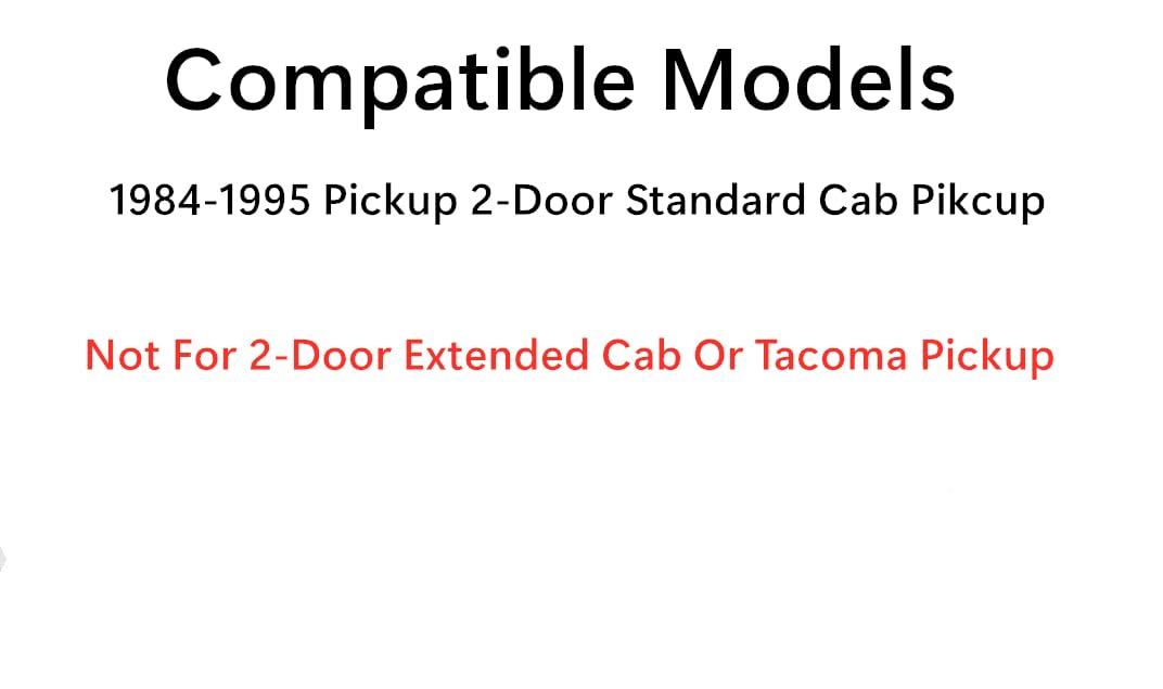 With Gasket Include 3-Panel Manual Rear Back Slider Window Glass Compatible with Toyota Pickup 2-Door Standard Cab 1984-1995 Models (Not For Extended Or Tacoma Pickups)