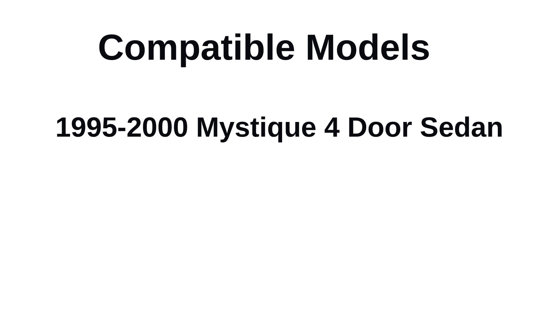 Driver Left Side Rear Door Window Door Glass Compatible With Ford Contour/Mercury Mystique 4 Door Sedan 1995-2000 Models