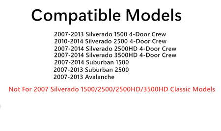 Passenger Right Side Rear Door Window Glass Compatible with Chevrolet Silverado 1500 / Avalanche 2007-2013 Models & Silverado 2500 Silverado 3500 Suburban 2007-2014 4-Door Models (Not For Classic)