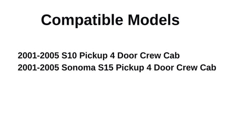 Passenger Right Side Rear Door Window Door Glass Compatible with Chevrolet S10 Pickup/GMC Sonoma Pickup 4 Door Crew Cab 2001-2005 Models