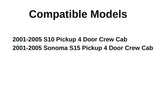 Passenger Right Side Rear Door Window Door Glass Compatible with Chevrolet S10 Pickup/GMC Sonoma Pickup 4 Door Crew Cab 2001-2005 Models
