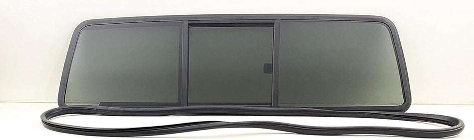 Cristal trasero corredizo de 3 paneles con apertura manual (junta incluida) compatible con camionetas Ford Ranger Pickup / Mazda B2300 B3000 B4000 1983-1997 de cabina estándar y 2 puertas