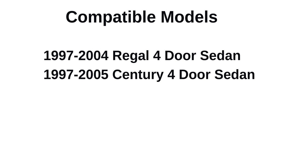 Passenger Right Side Rear Door Window Door Glass Compatible with Buick Regal / Century 4 Door Sedan 1997-2005 Vehicle Models