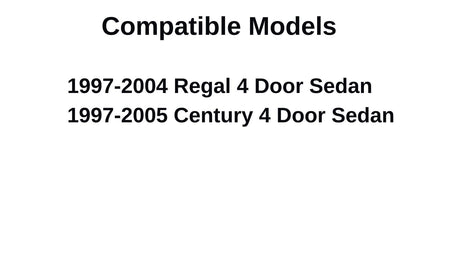 Passenger Right Side Rear Door Window Door Glass Compatible with Buick Regal / Century 4 Door Sedan 1997-2005 Vehicle Models