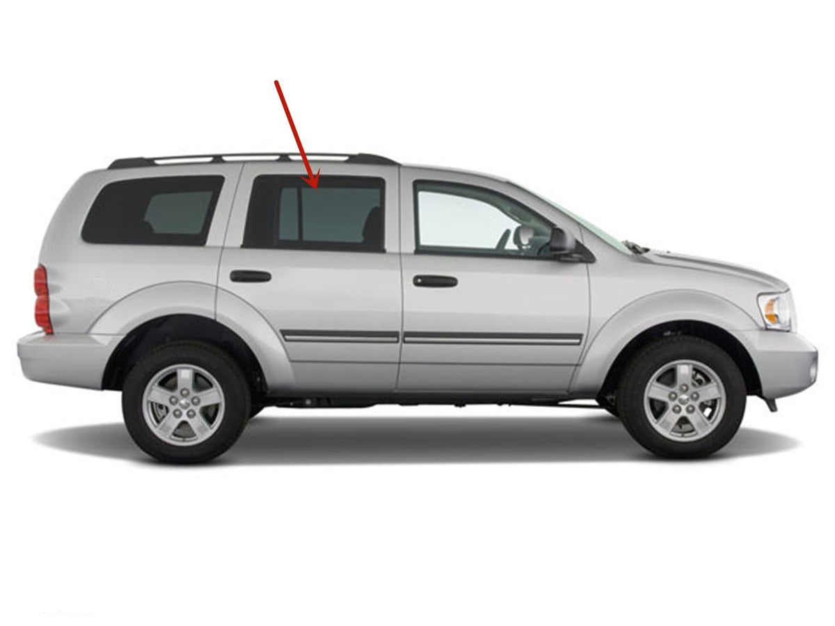 Passenger Right Side Rear Door Window Door Glass Compatible with Dodge Durango/Chrysler Aspen 2004-2009 Models