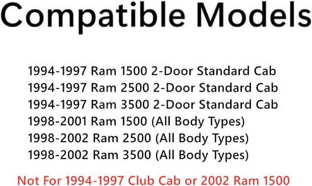 With Free Glue Stationary Rear Back Window Back Glass Compatible with Dodge Ram Pickup 1500 1998-2001 / 2500 3500 1998-2002 All Body Types & 2-Door Standard Cab 1994-1997