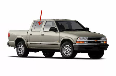 Passenger Right Side Rear Door Window Door Glass Compatible with Chevrolet S10 Pickup/GMC Sonoma Pickup 4 Door Crew Cab 2001-2005 Models