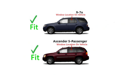Driver Left Side Rear Door Window Door Glass Compatible with Saab 9-7x 2005-2009 Models/Isuzu Ascender 5 Passenger 2004-2009 Models