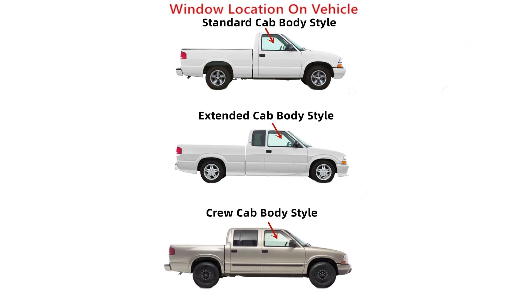 Passenger Right Side Front Door Window Door Glass Compatible with Chevrolet Blazer 1995-2005/GMC Jimmy 1995-2001 Models