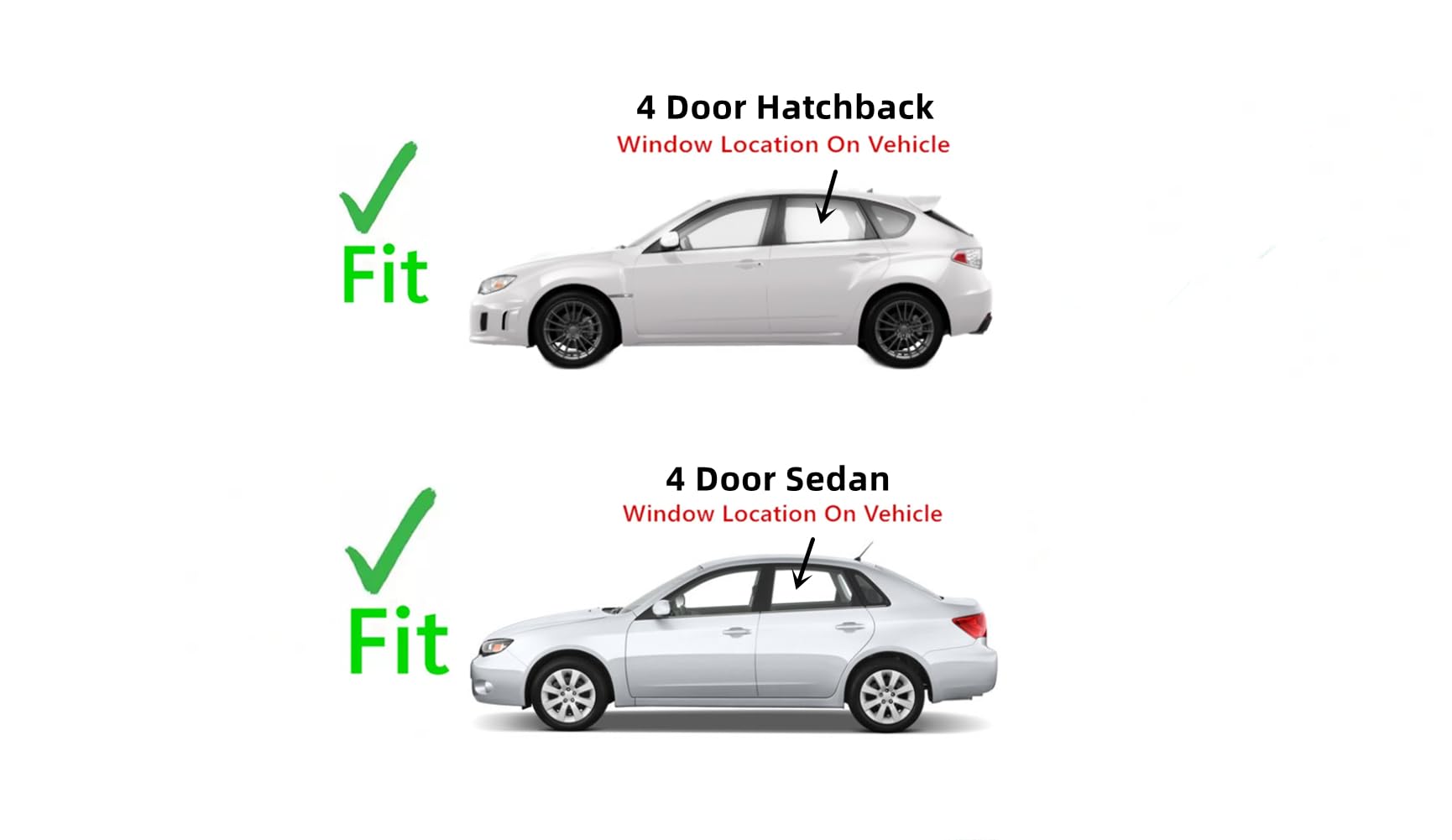 Driver Left Side Rear Door Window Door Glass Compatible with Subaru Impreza / Outback Sport 2008-2011 Models
