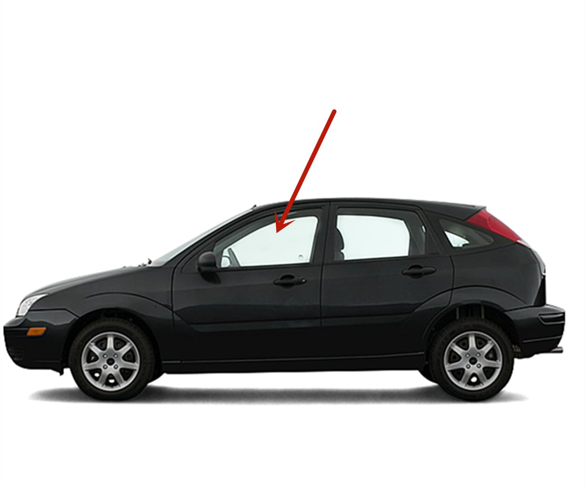 Driver Left Side Front Window Glass Compatible with Ford Focus 2000-2007 4 Door Models