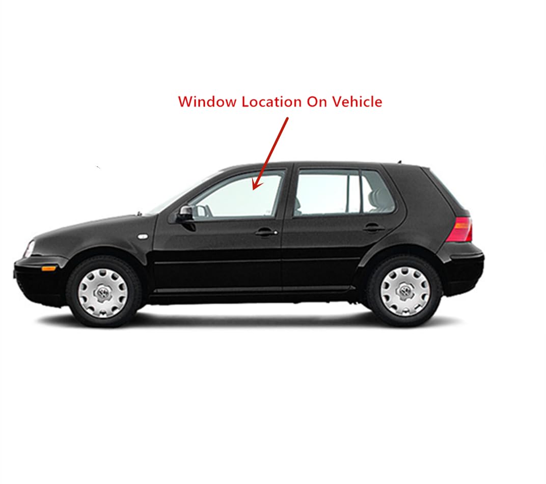 Driver Left Side Front Door Window Door Glass Compatible with Volkswagen Jetta 2000-2005 / Jetta (New) 1999 Models