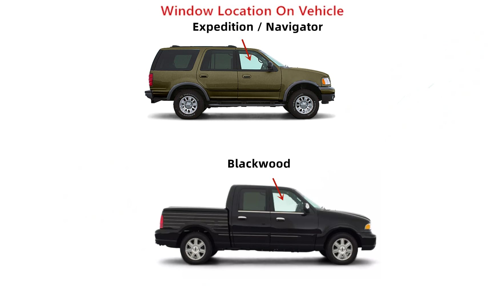 Passenger Right Side Front Door Window Door Glass Compatible with Ford Expedition/Lincoln Navigator 1997-2002 Models