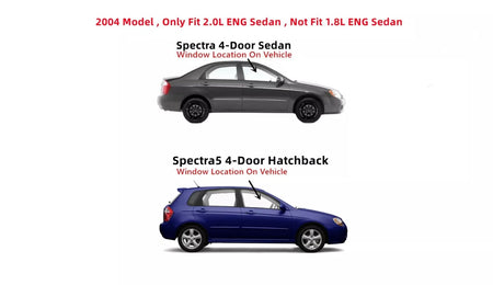 Passenger Right Side Front Door Window Door Glass Compatible with Kia Spectra5 4 Door Hatchback 2005-2009 / Spectra 4 Door Sedan 2005-2009 Models / 2004 Spectra 2.0L ENG 4 Door Sedan