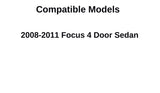 Tempered Passenger Right Side Rear Door Window Door Glass Compatible with Ford Focus 4-Door Sedan 2008-2011 Models