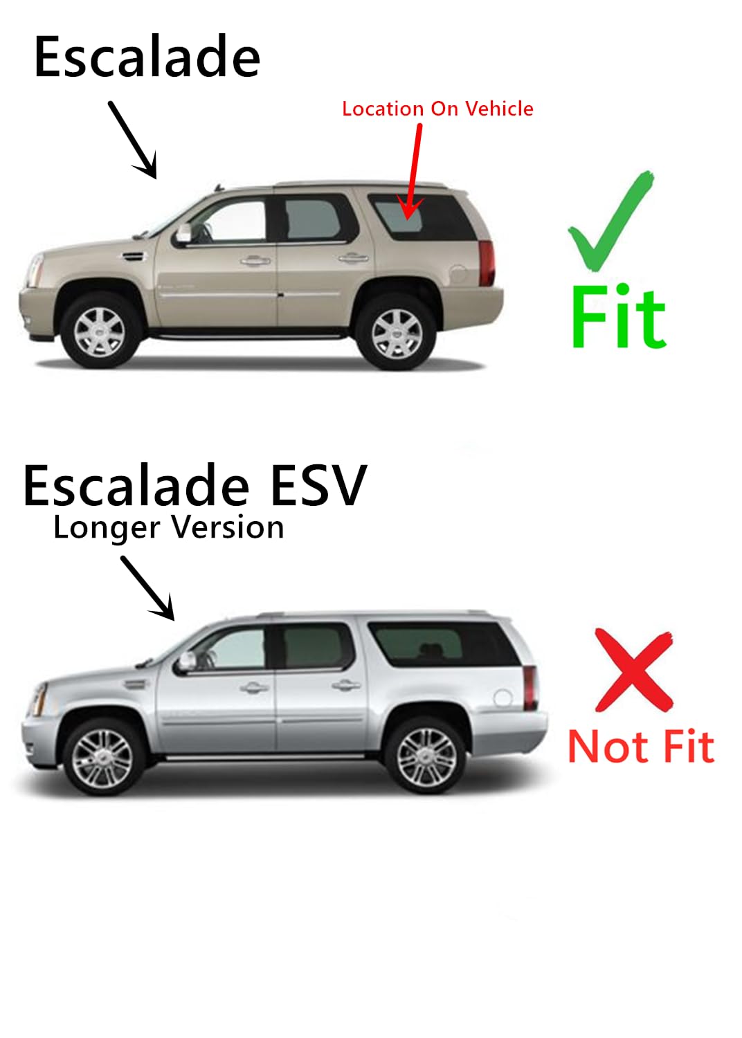 Driver Left Side Rear Quarter Glass Quarter Window Compatible with Chevrolet Tahoe/GMC Yukon /Yukon Denali 2007-2014 Models