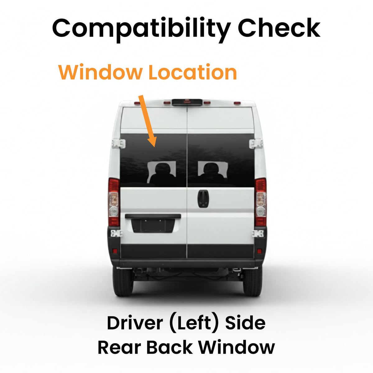 Heated Factory Privacy Back Window Back Glass Driver Left Side Compatible with Ram Promaster 1500 2500 3500 Cargo Van 2014-2026 Models (Not For Promaster City Van)