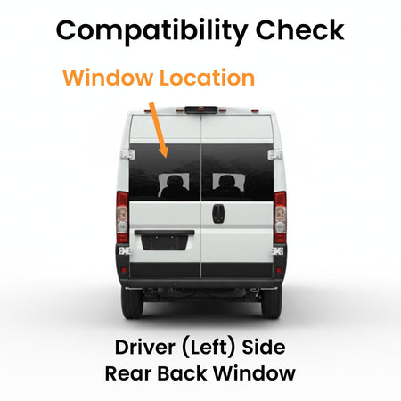 Heated Factory Privacy Back Window Back Glass Driver Left Side Compatible with Ram Promaster 1500 2500 3500 Cargo Van 2014-2026 Models (Not For Promaster City Van)