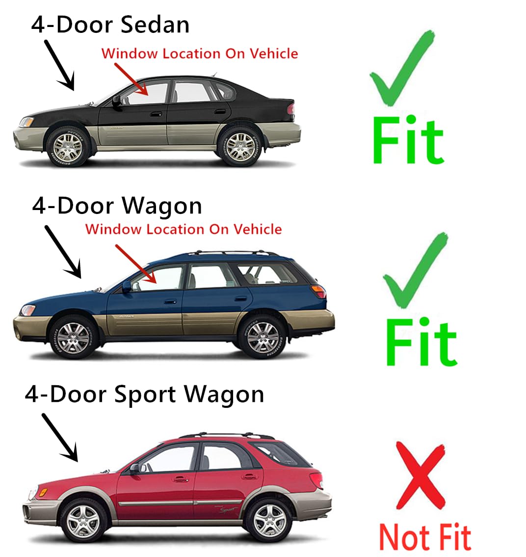 Driver Left Side Front Door Window Door Glass Compatible with Subaru Legacy/Subaru Outback 4 Door Sedan/Wagon 2000-2004 Models
