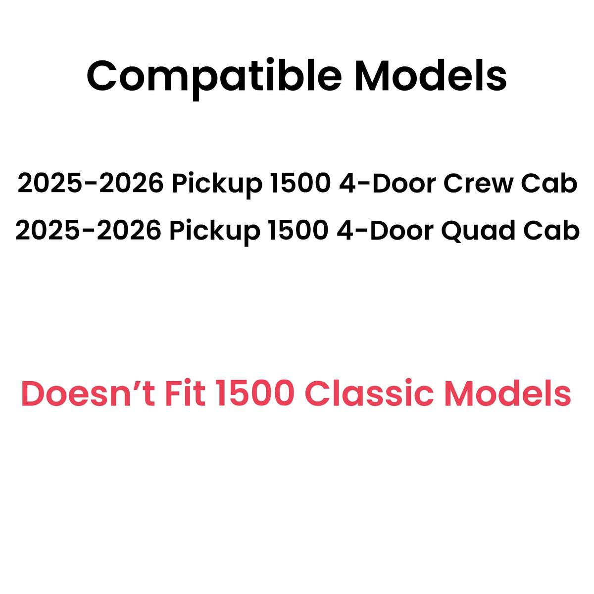 Power Back Slider Window Back Glass Compatible with Ram Pickup 1500 2025-2026 4-Door Models (Not For 1500-Classic)