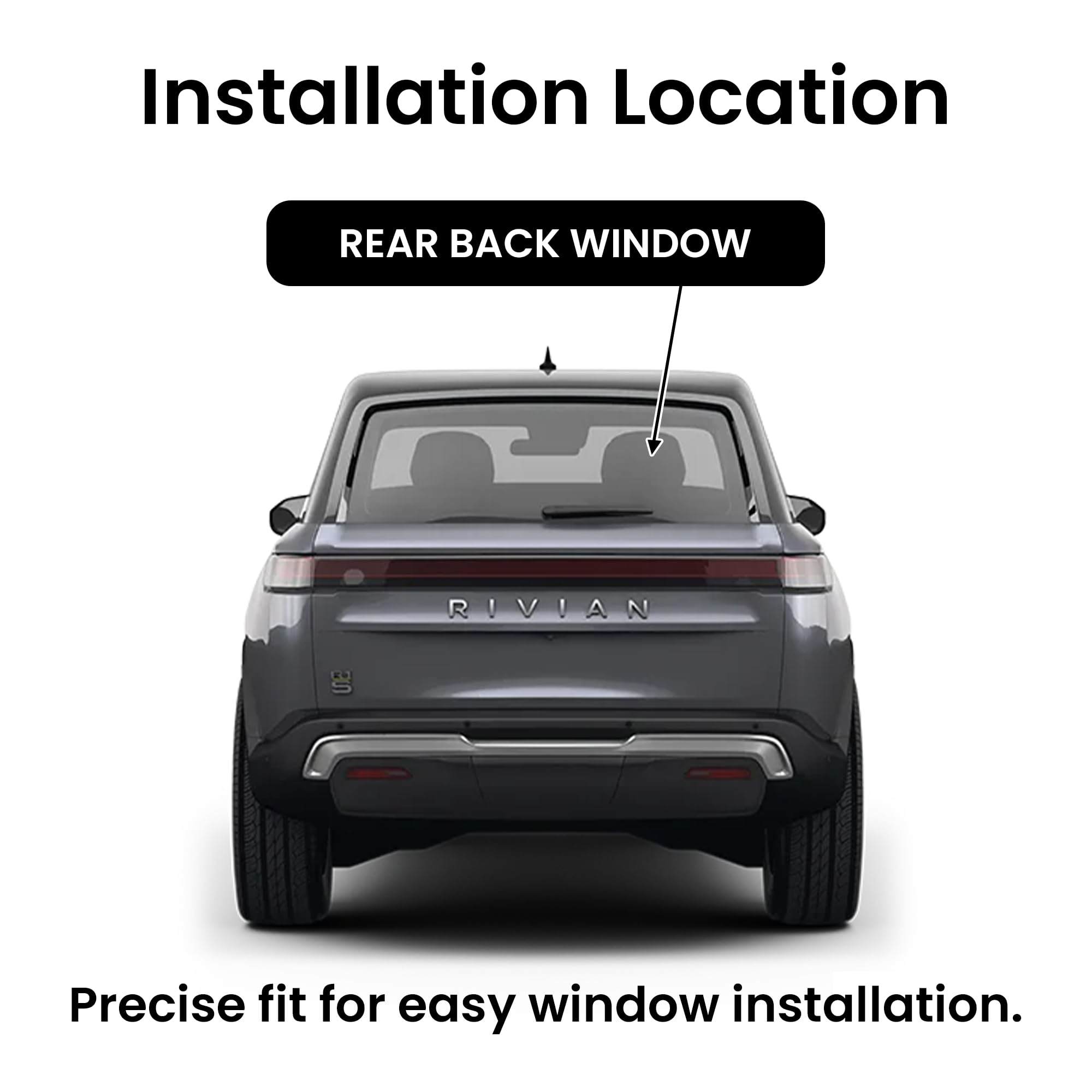 Heated Rear Back Window Back Glass Compatible with Rivian R1S 2022-2025 Models