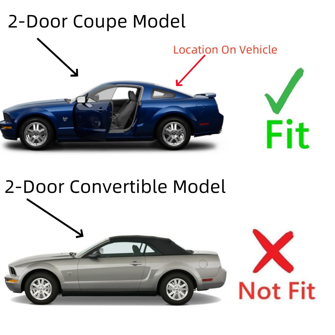 Heated Back Window Back Glass Compatible with Ford Mustang 2005-2010 2 Door Coupe Models