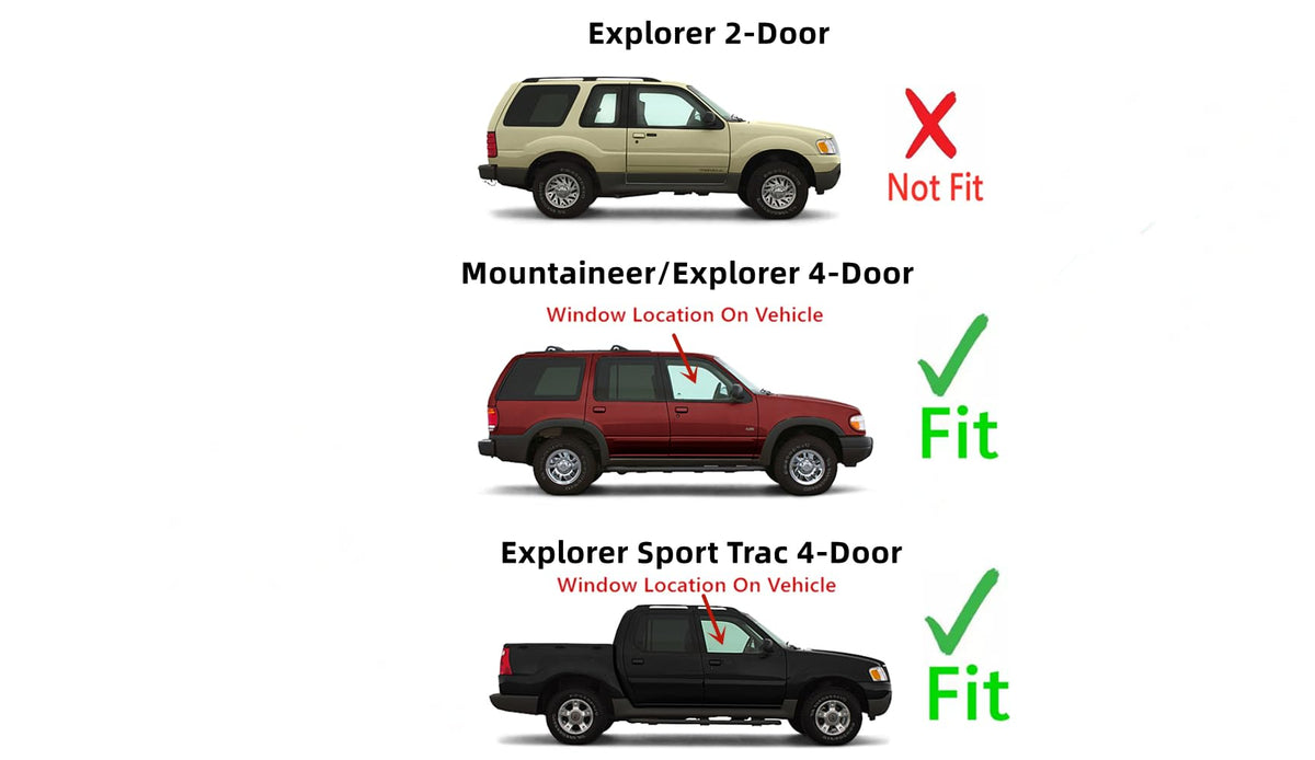 Passenger Right Side Front Door Window Door Glass Compatible with Ford Explorer Sport Trac 2003-2006 Models