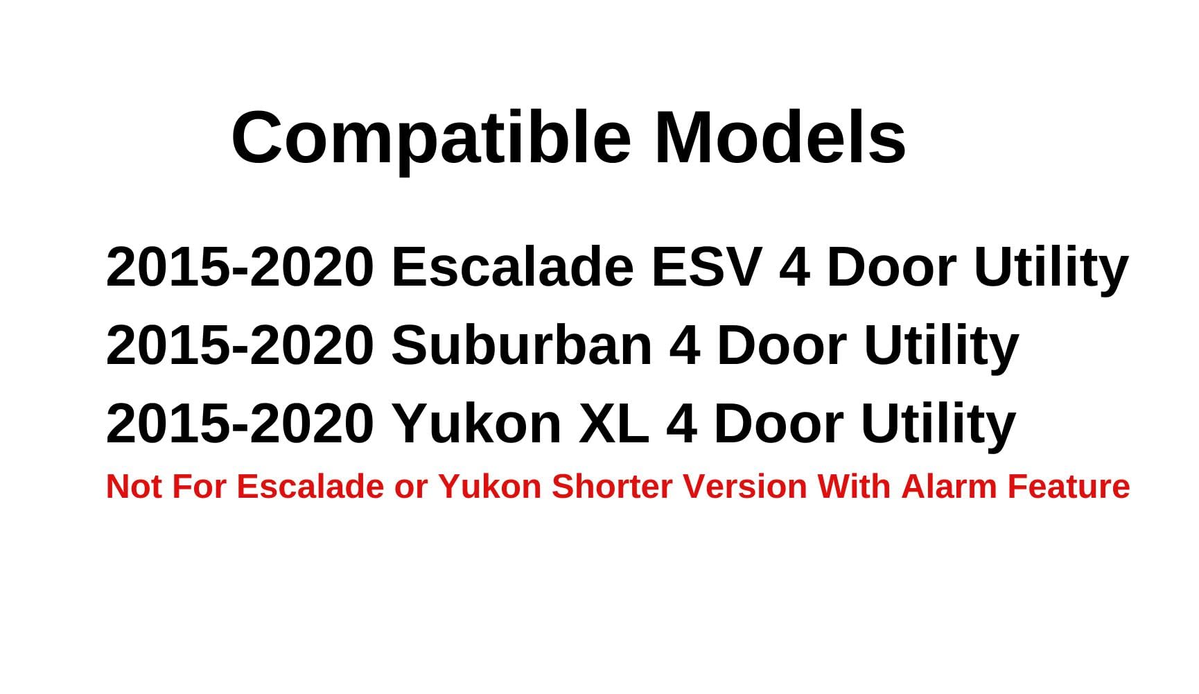 W/ Alarm Feature Driver Left Side Quarter Window Quarter Glass Compatible with Cadillac Escalade ESV 2015-2020 Models