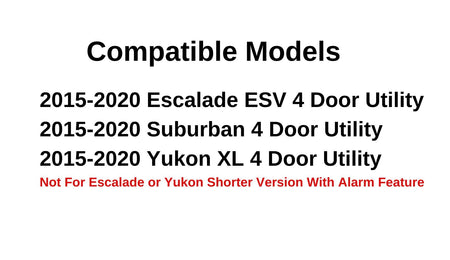 W/ Alarm Feature Driver Left Side Quarter Window Quarter Glass Compatible with Cadillac Escalade ESV 2015-2020 Models