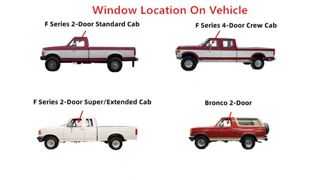 Driver Left Side Front Door Window Door Glass Compatible with Ford F100 F150 F250 F350 F600 F700 F800 1980-1986 Models