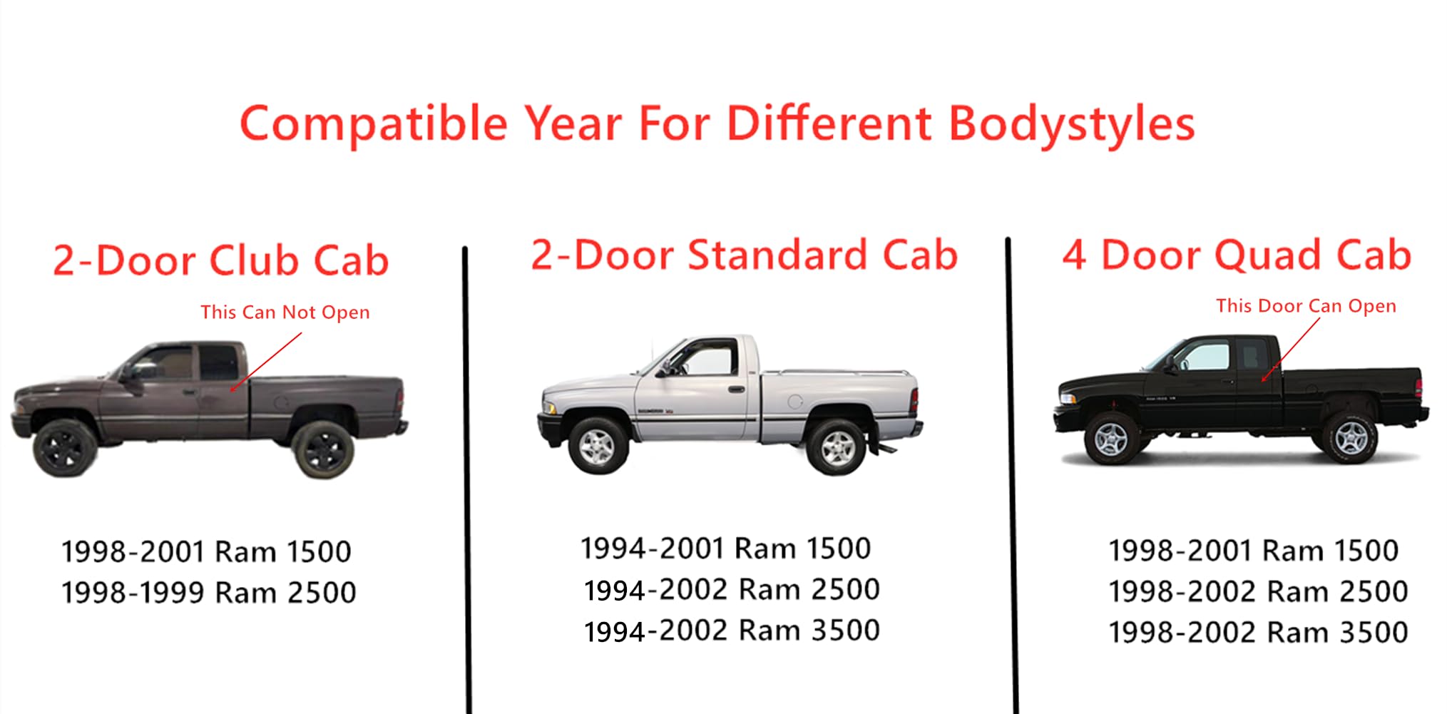 Stationary Rear Back Window Back Glass Compatible with Dodge Ram Pickup 1500 1998-2001 / 2500 3500 1998-2002 All Body Types & 2-Door Standard Cab 1994-1997