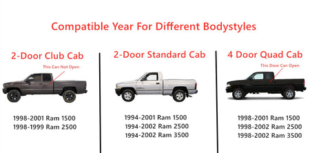Stationary Rear Back Window Back Glass Compatible with Dodge Ram Pickup 1500 1998-2001 / 2500 3500 1998-2002 All Body Types & 2-Door Standard Cab 1994-1997