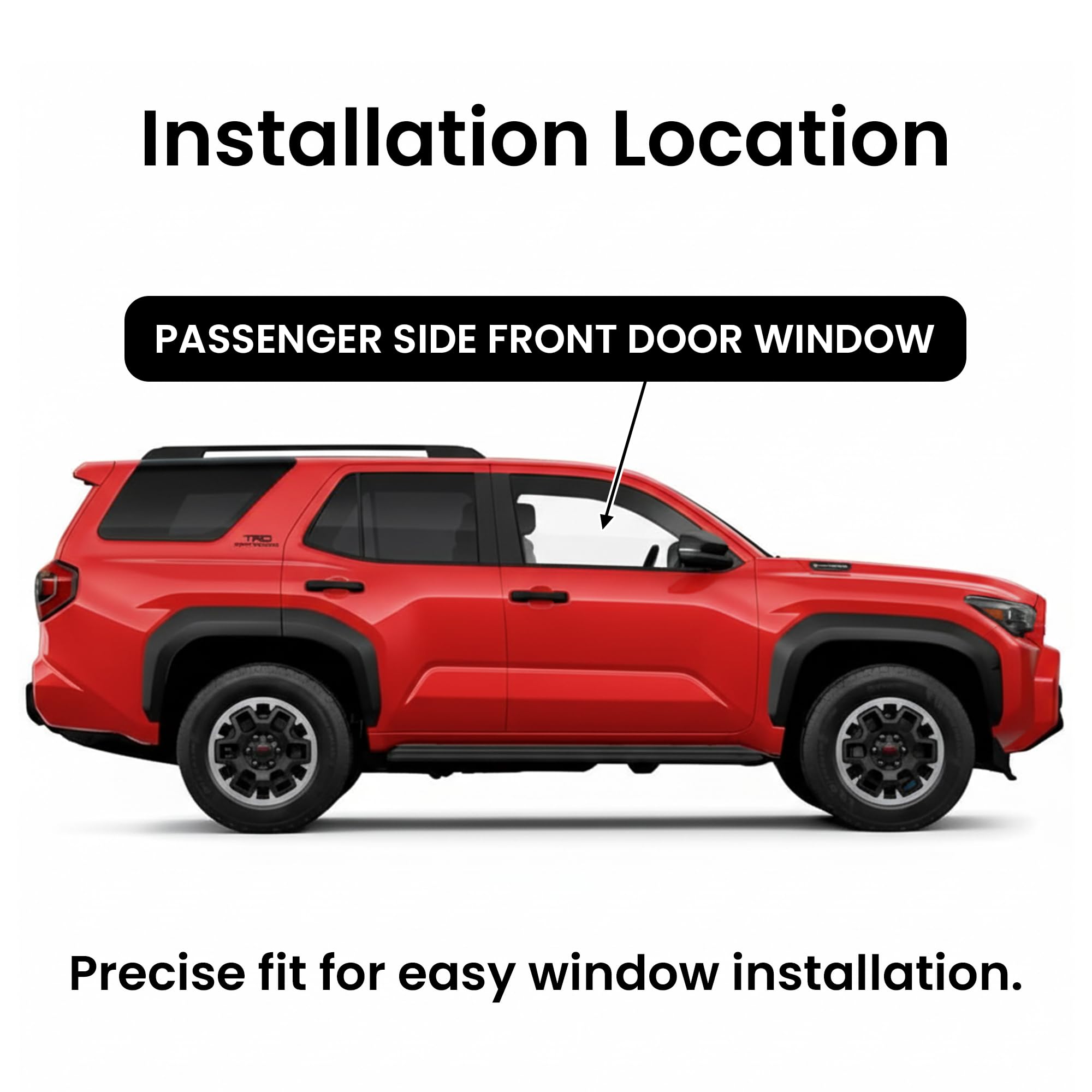 Laminated Passenger Right Side Front Door Window Door Glass Compatible with Toyota 4Runner 2025 - 2026 Models