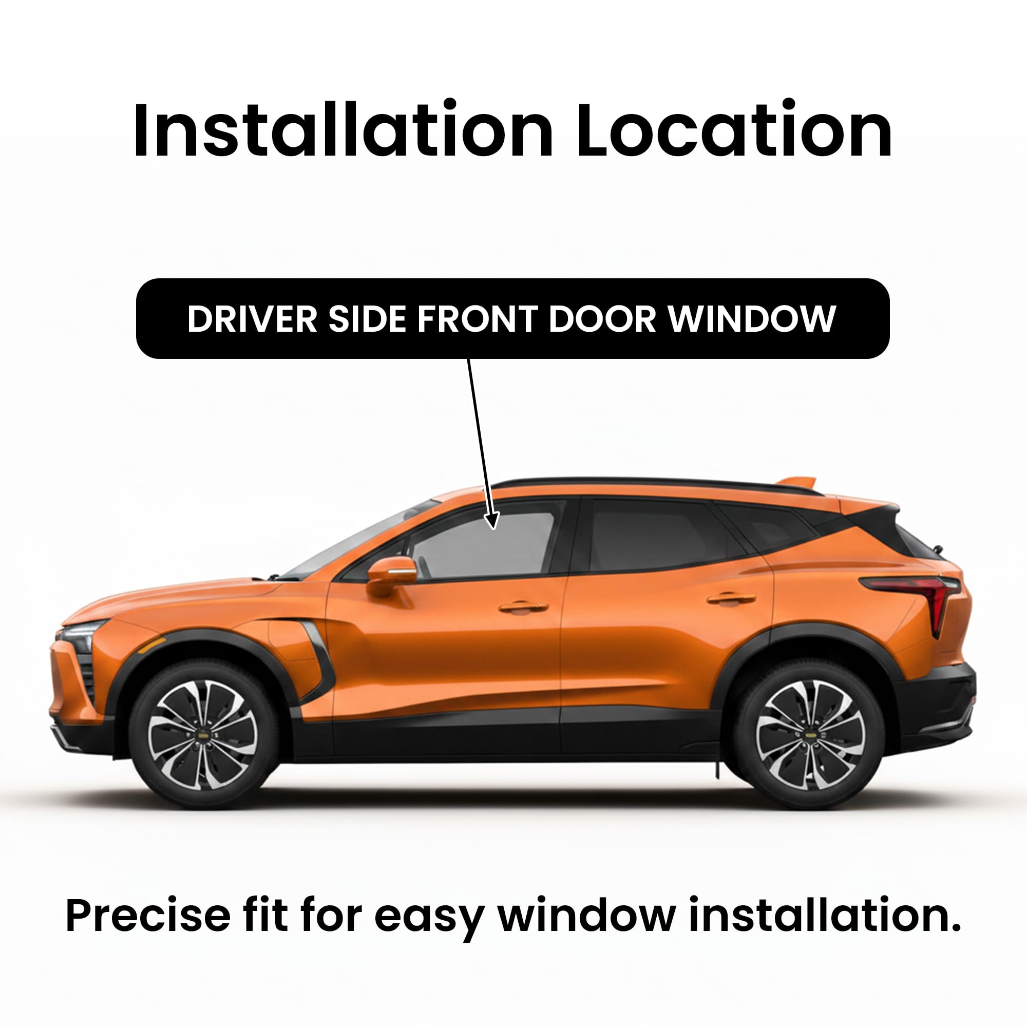 Tempered Driver Left Side Front Door Window Door Glass Compatible with Chevrolet Blazer EV 2024-2026 & Honda Prologue 2024-2026 Models