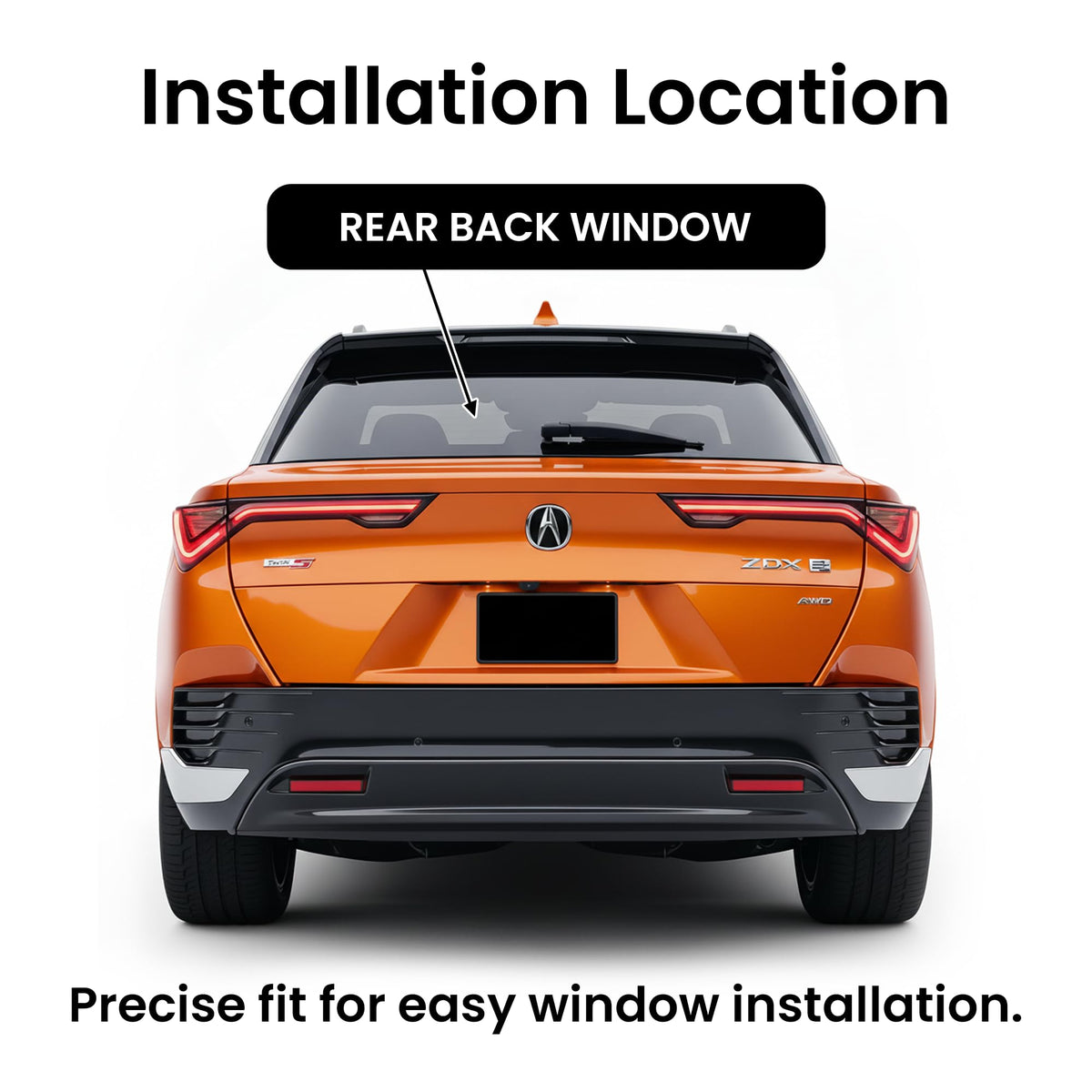 Tempered Heated Rear Tailgate Liftgate Window Back Glass Compatible with Acura ZDX 2024-2025 Models
