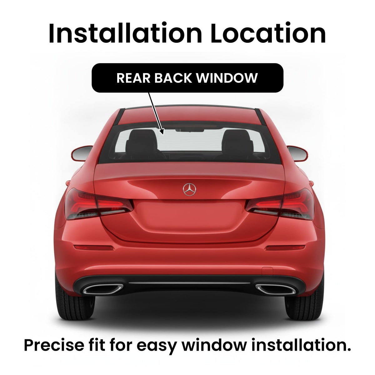 Heated Back Window Back Glass Compatible With Mercedes Benz A-Class A200 A220 A35 A45 AMG S 4-Door Sedan 2019-2022 Models
