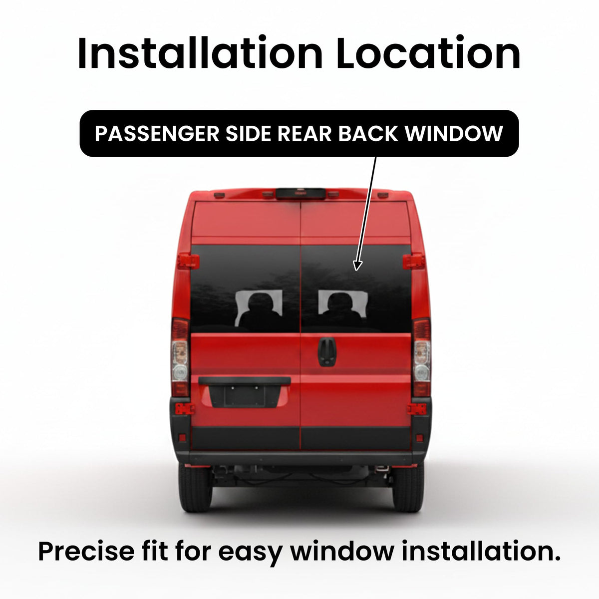 Heated Factory Privacy Back Window Back Glass Passenger Right Side Compatible with Ram Promaster 1500 2500 3500 Cargo Van 2014-2026 Models (Not For Promaster City Van)