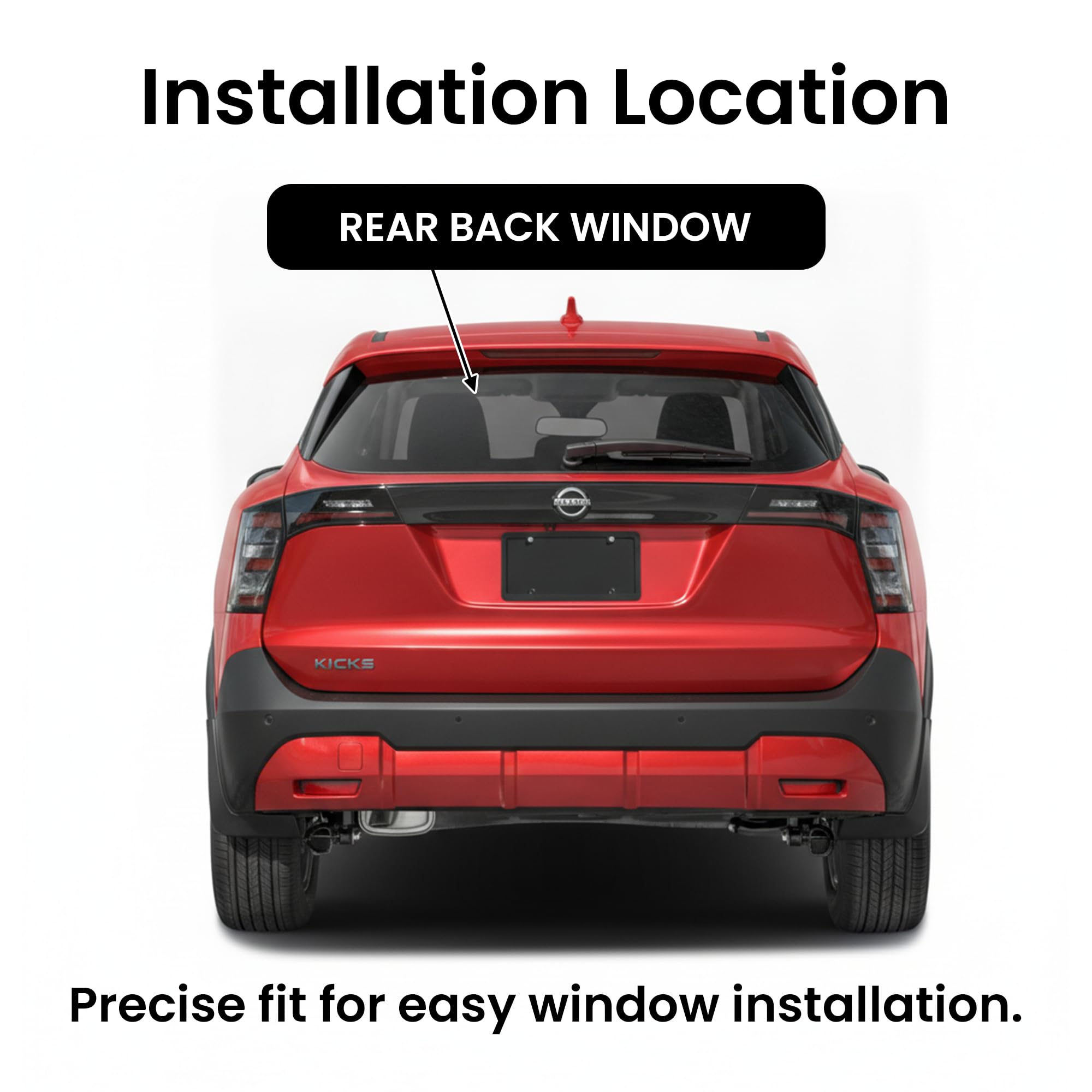 Heated Back Tailgate Window Back Glass Compatible with Nissan Kicks 2025-2026 Models