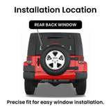 With Free Glue Heated Privacy Rear Tailgate Window Back Glass Compatible with Jeep Wrangler 2007-2010 Models