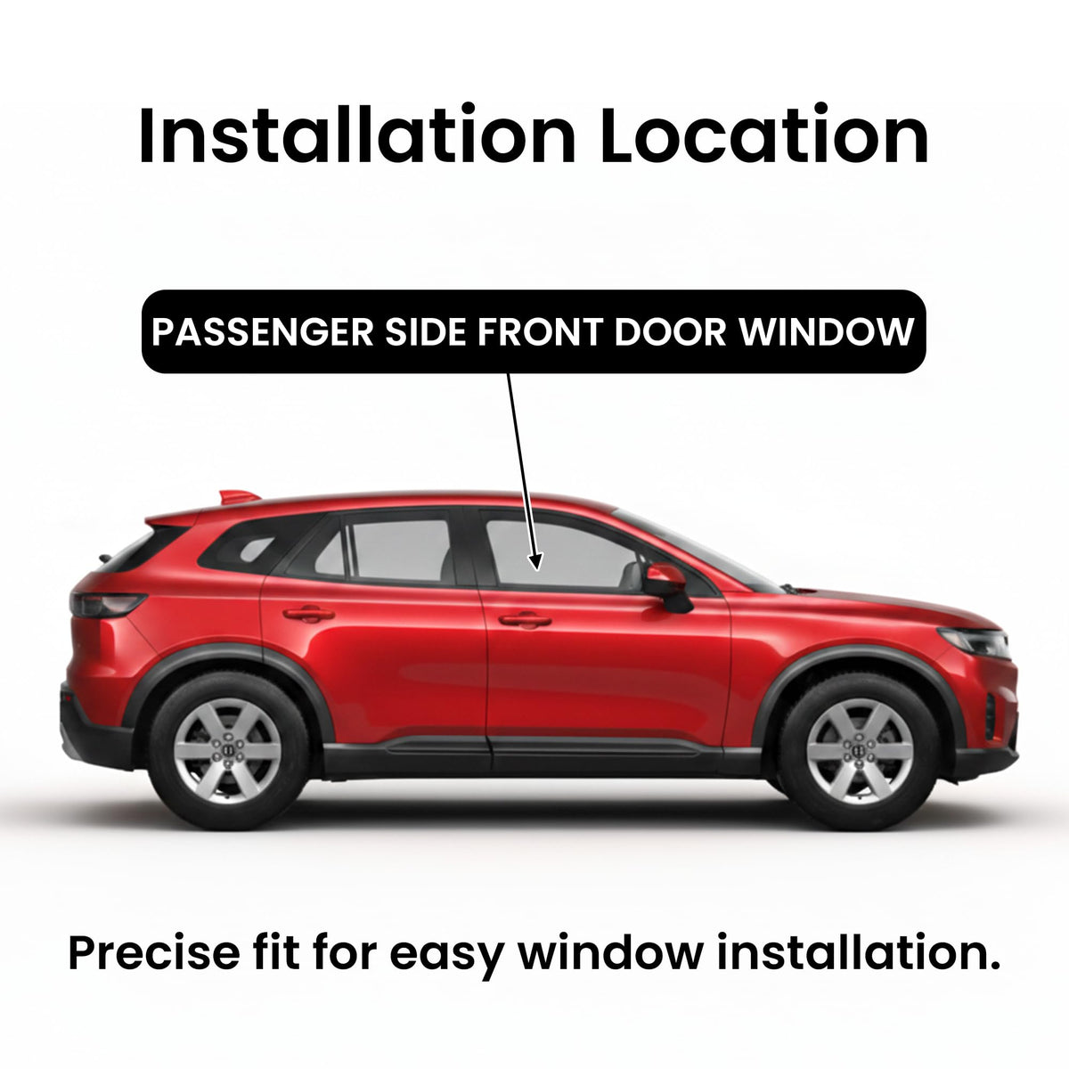 Tempered Passenger Right Side Front Door Window Door Glass Compatible with Chevrolet Blazer EV 2024-2026 & Honda Prologue 2024-2026 Models