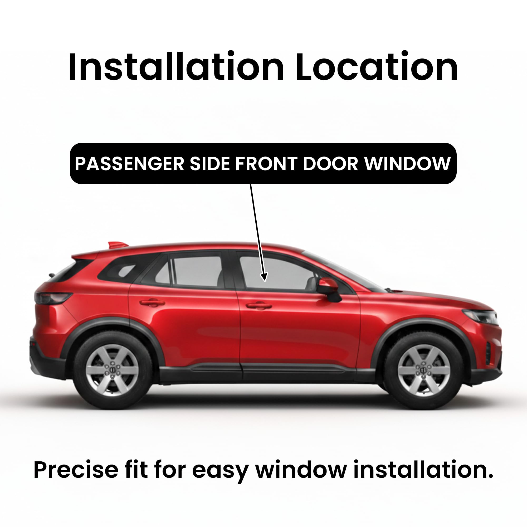 Tempered Passenger Right Side Front Door Window Door Glass Compatible with Chevrolet Blazer EV 2024-2026 & Honda Prologue 2024-2026 Models