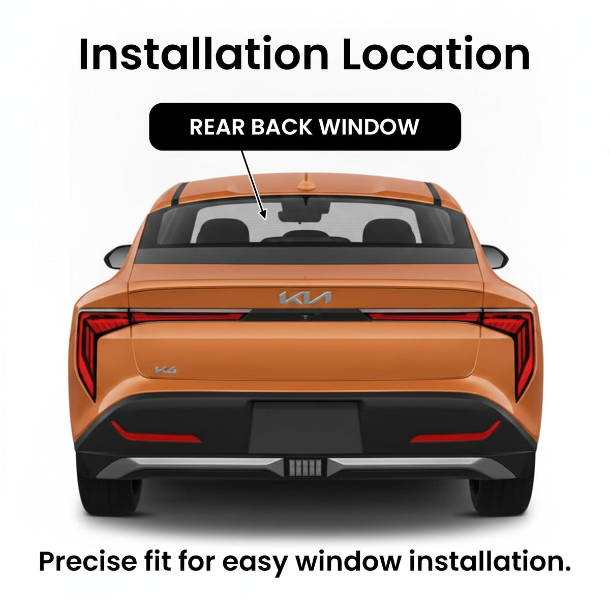 Heated Back Window Back Glass Compatible With Kia K4 4-Door Sedan 2025- 2026 Models