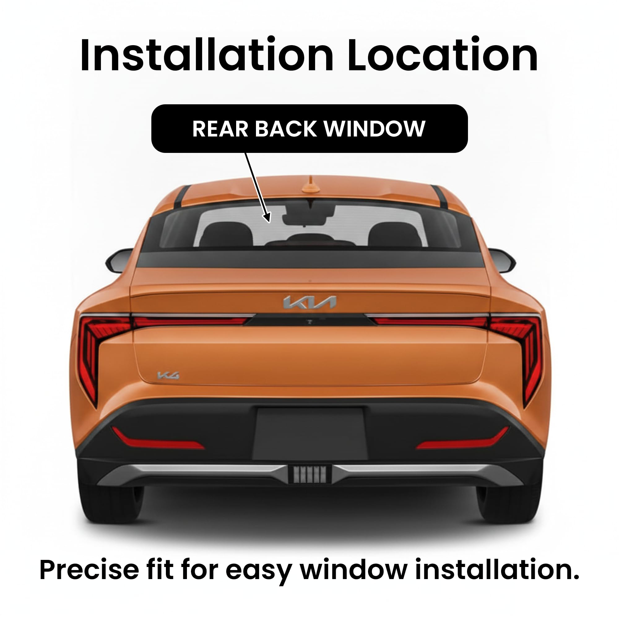 Heated Back Window Back Glass Compatible With Kia K4 4-Door Sedan 2025- 2026 Models