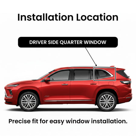 Chrome Molding Style Driver Left Side Quarter Window Quarter Glass Compatible With Buick Enclave 2025-2026 Models