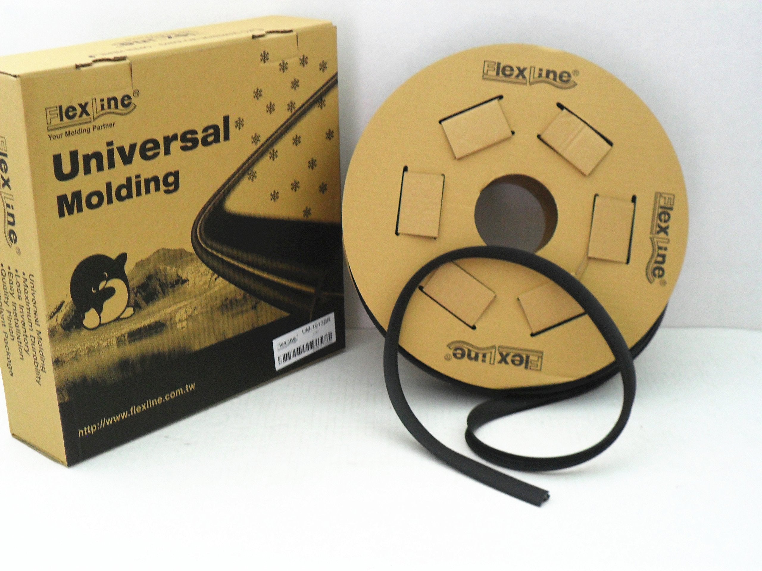 Flexline Windshield Auto Glass Universal Molding Flexible Trim Rubber 19mm 15 FT UM1913BR