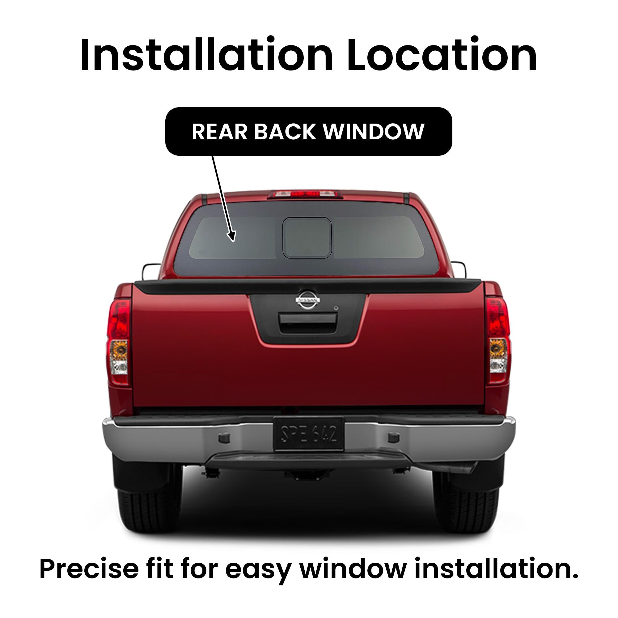 Back Window Glass Back Slider Manual Compatible with Nissan Frontier/Suzuki Equator 2005-2020 Models