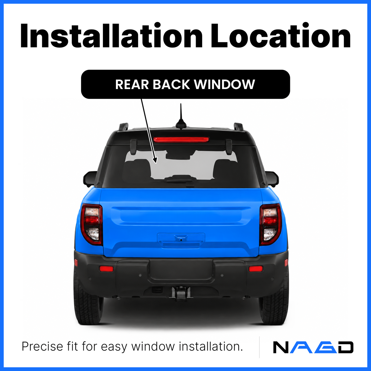 Heated Back Window Back Glass Compatible with Ford Bronco Sport 2021-2026 Models