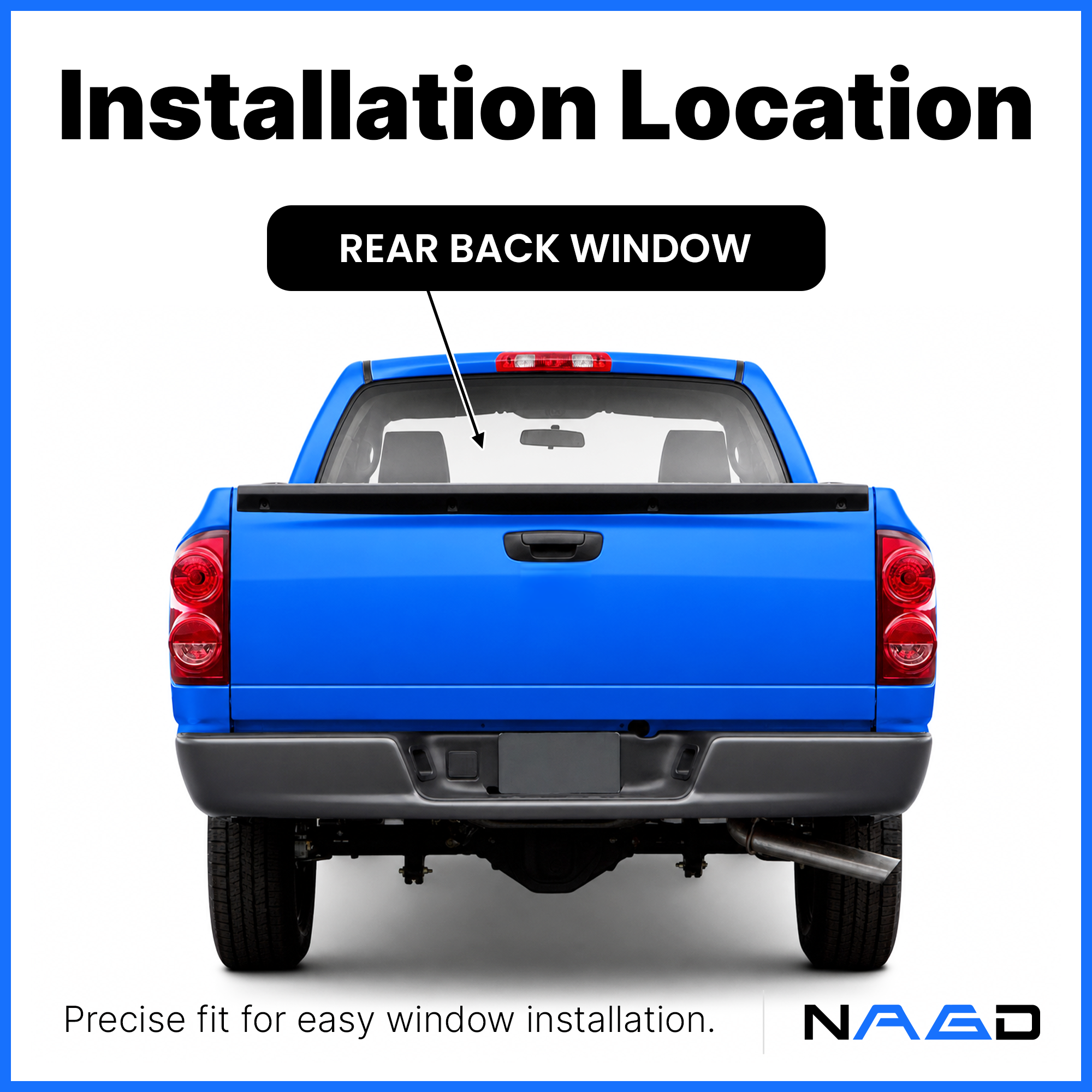 Non-Heated Stationary Back Window Back Glass Compatible with Dodge Ram Pickup 1500 2002-2008 & 2500 3500 2003-2009 & 4500 5500 2006-2009 & 3500Cab/Chs 4500Cab/Chs 5500Cab/Chs 2010 Models