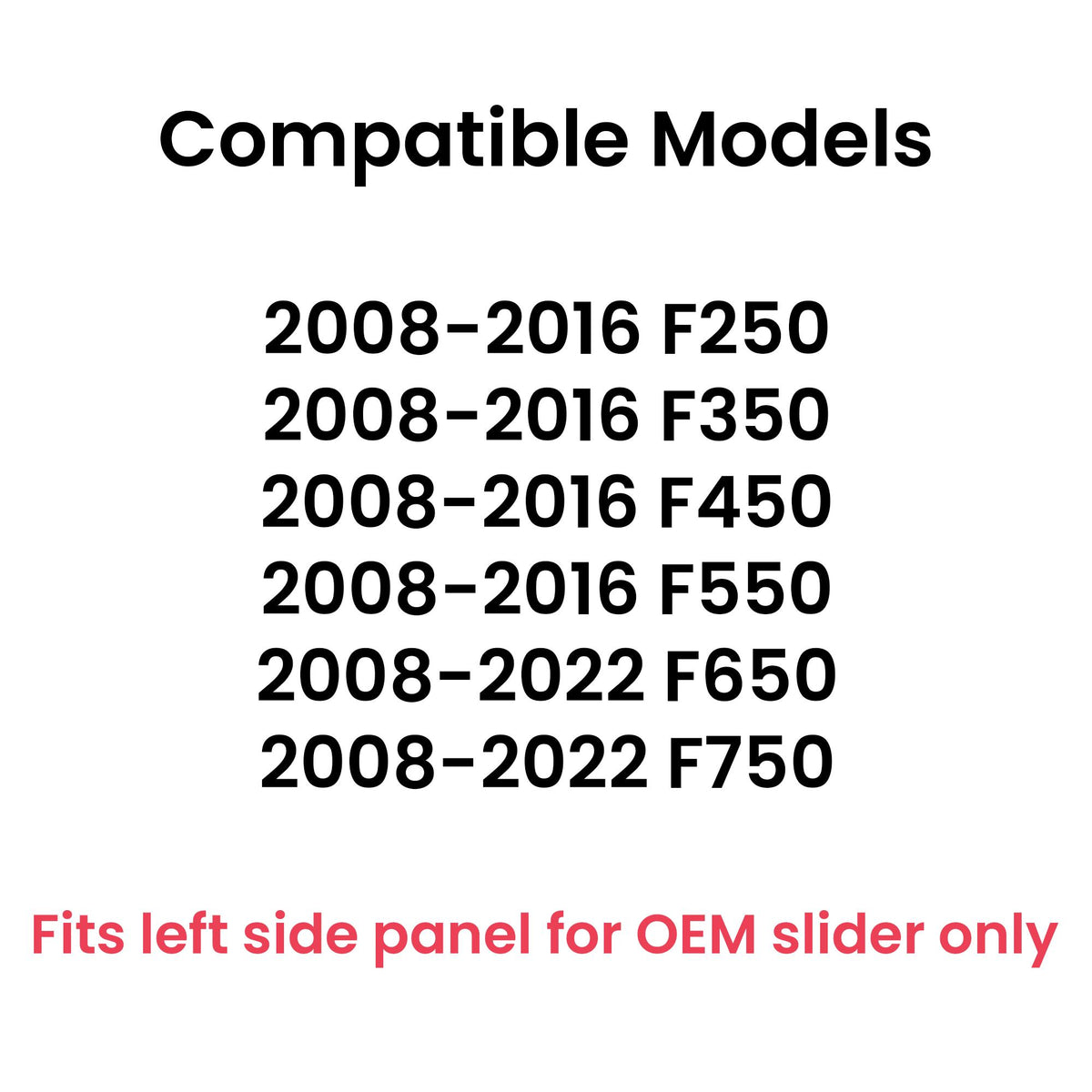 With Free Glue Factory Privacy Tinted Power Slider Driver Left Side Panel Window Glass Compatible with Ford F-Series F250 F350 F450 F550 2008-2016 & F650 F750 2008-2022 Models